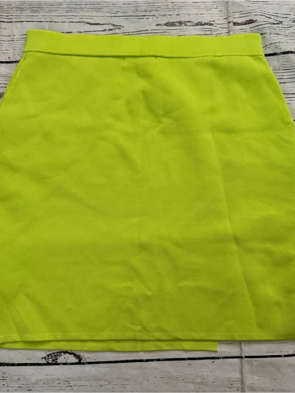 Hanifa Neon Lime Mini Skirt with Front Pockets - Picture 5 of 6